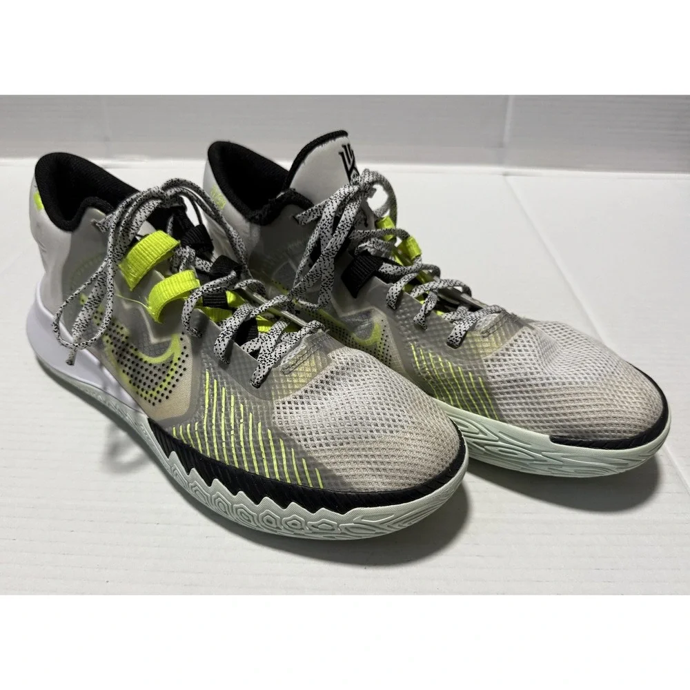 NIKE Kyrie Flytrap 4 White Volt Green Black Sneakers Shoes CZ4100-101 - Men's 12